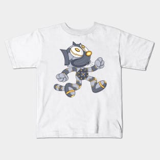 Mecha cyborg felix the cat run sing Kids T-Shirt